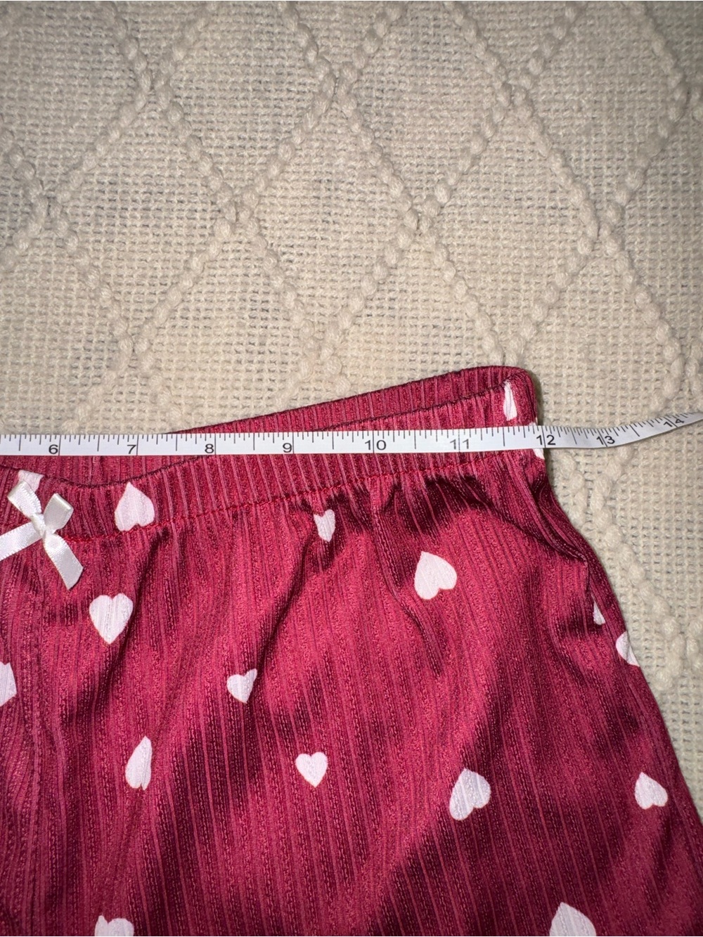 Women’s Heart-Print Satin Sleep Sets - Pink & Red XS - Picture 7 of 7